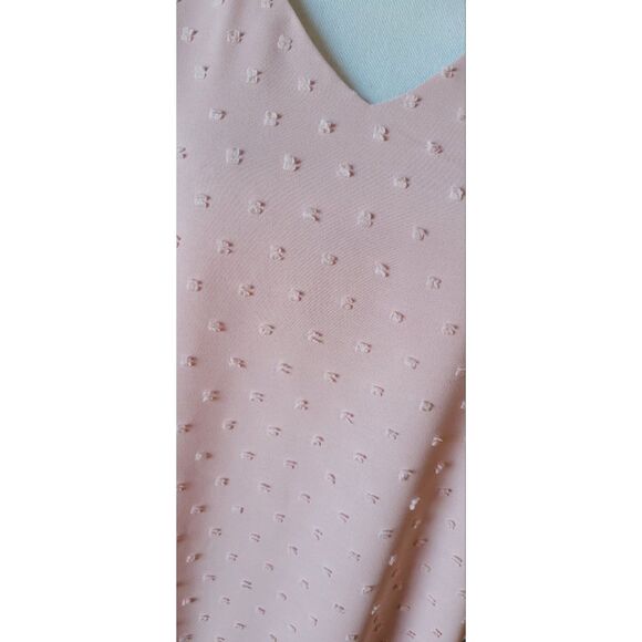 Bell Sleeve Swiss Dot Chiffon Shift Dresses Tunic Flowy Mini Dress Sz XL - Picture 6 of 9